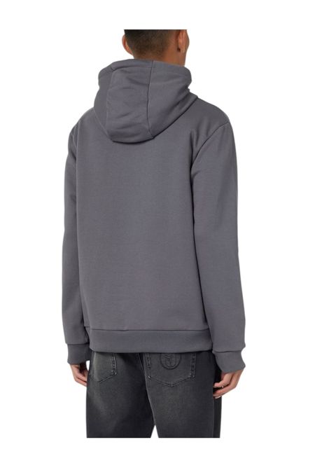 Chill Fit hoodie in lead grey diagonal cotton fleece with Iceberg logo and mountain details ICEBERG JEANS | Sweatshirts | E2H163298633